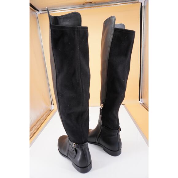Tory Burch Wyatt Black Leather Over the Knee Riding Boots Size 6.5 OTK New - Picture 10 of 12